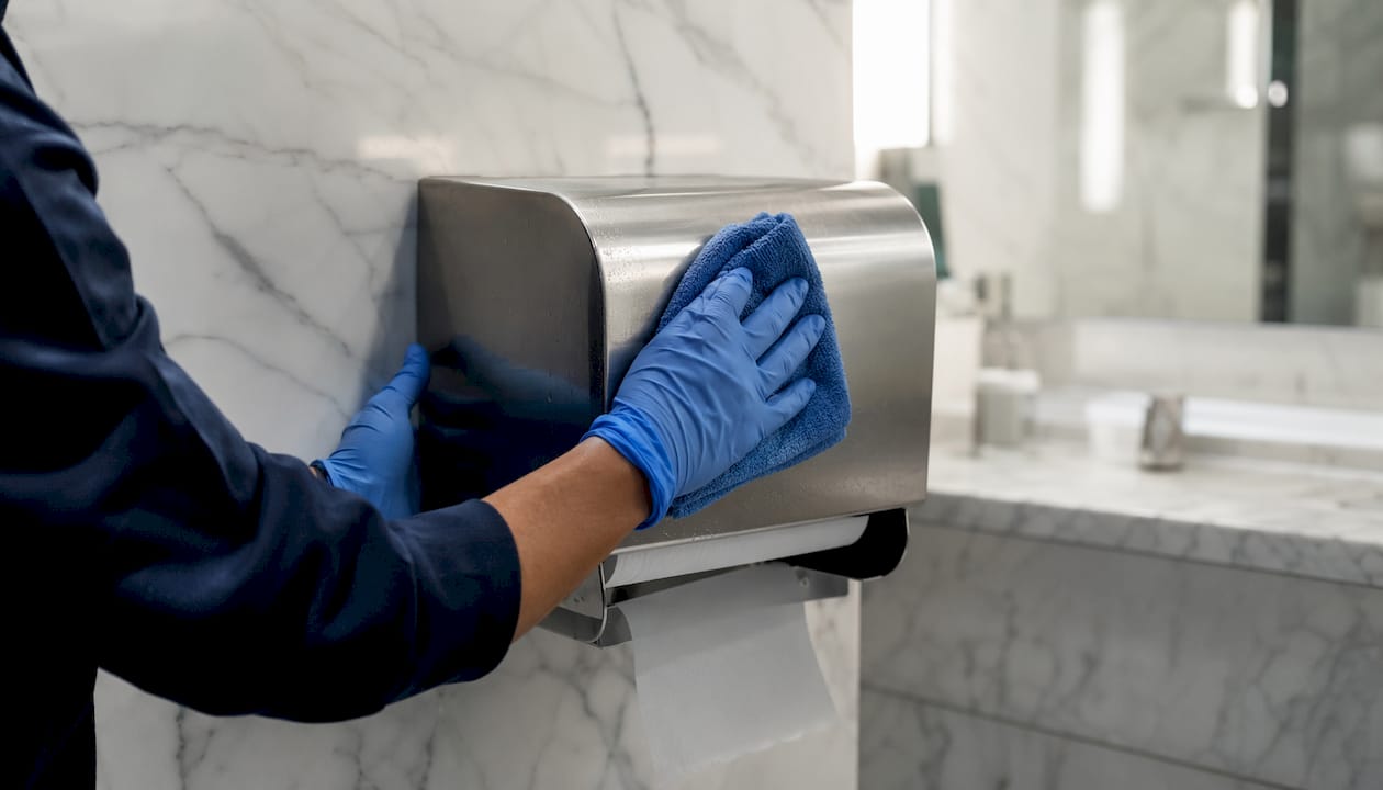 Hands cleaning stainless steel washroom accessory