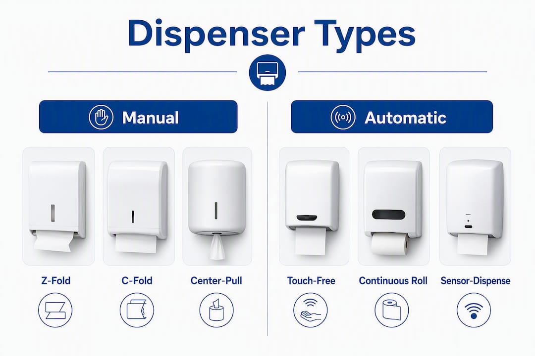 Infographic comparing manual and automatic dispensers