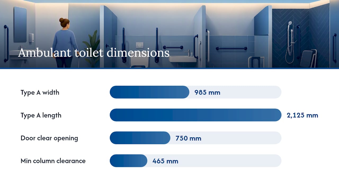 Diagram comparing Type A and Type C ambulant toilets