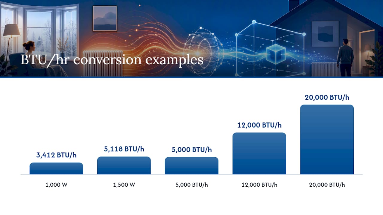 BTU vs watts: how to convert between the two correctly — overview diagram