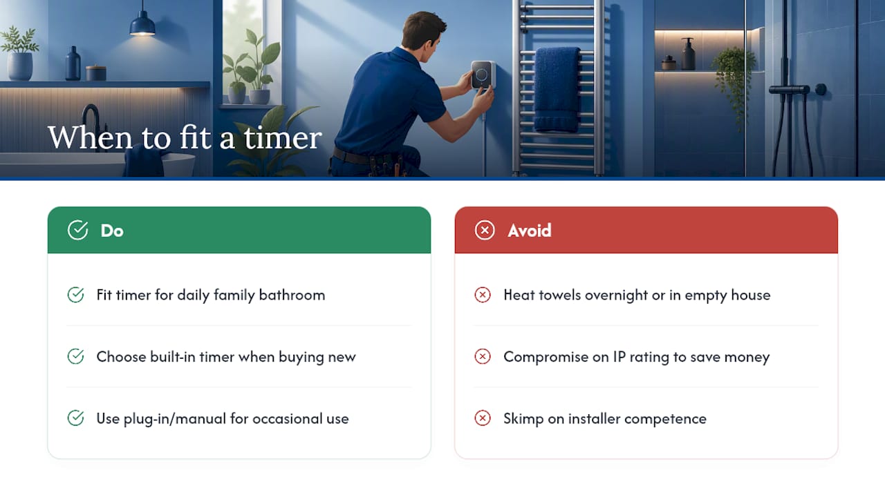 Is a heated towel rail timer actually worth fitting? — overview diagram