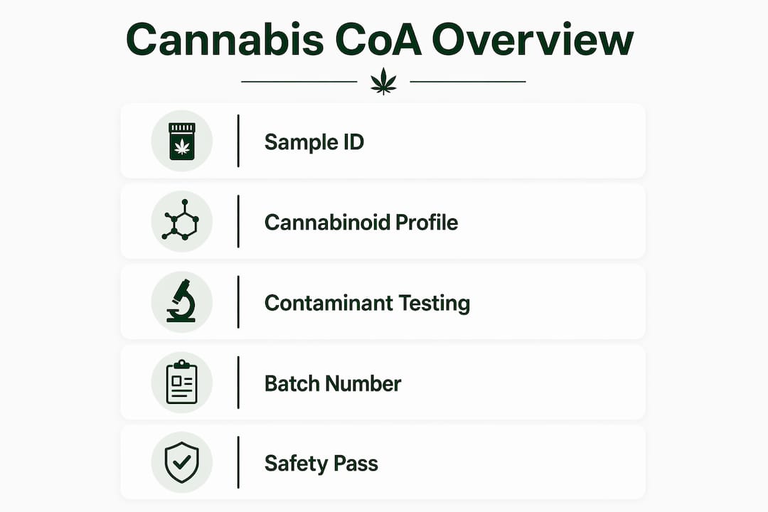 Infographic showing main cannabis CoA components