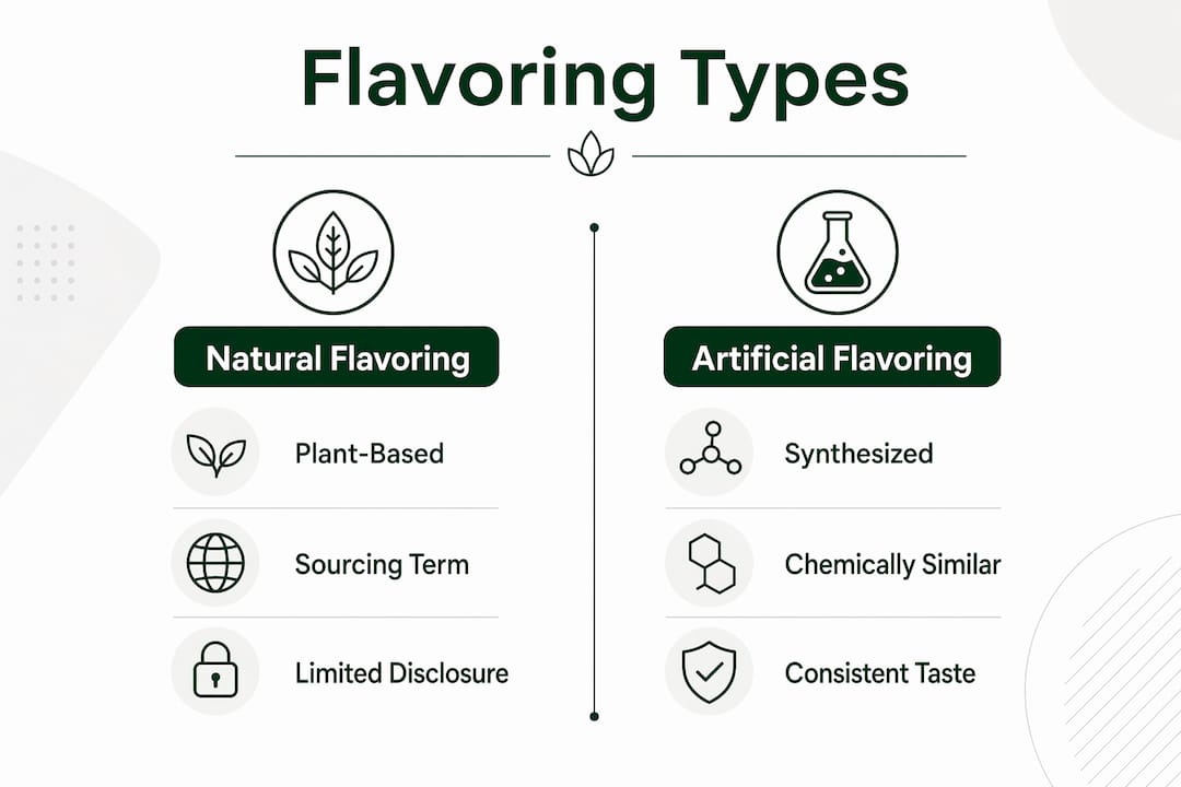 Infographic comparing natural and artificial flavoring