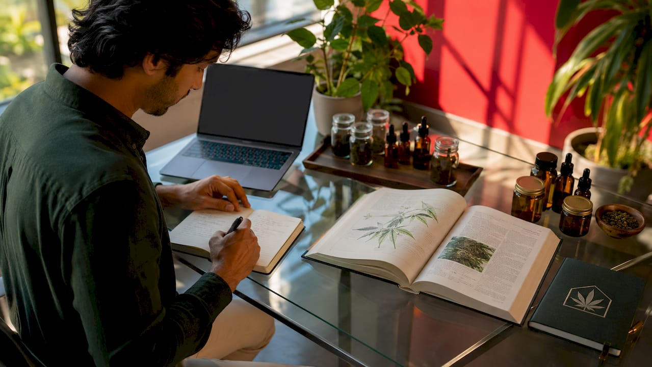 Researcher working on CBD inflammation study
