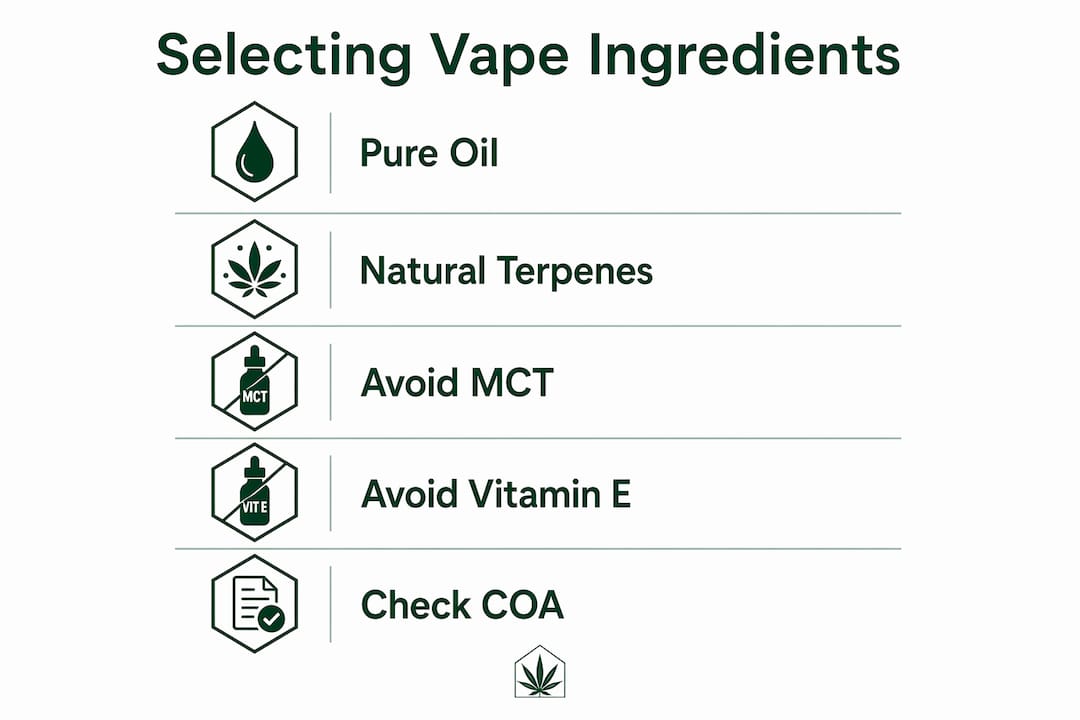 Infographic on clean cannabis vape ingredients and safety