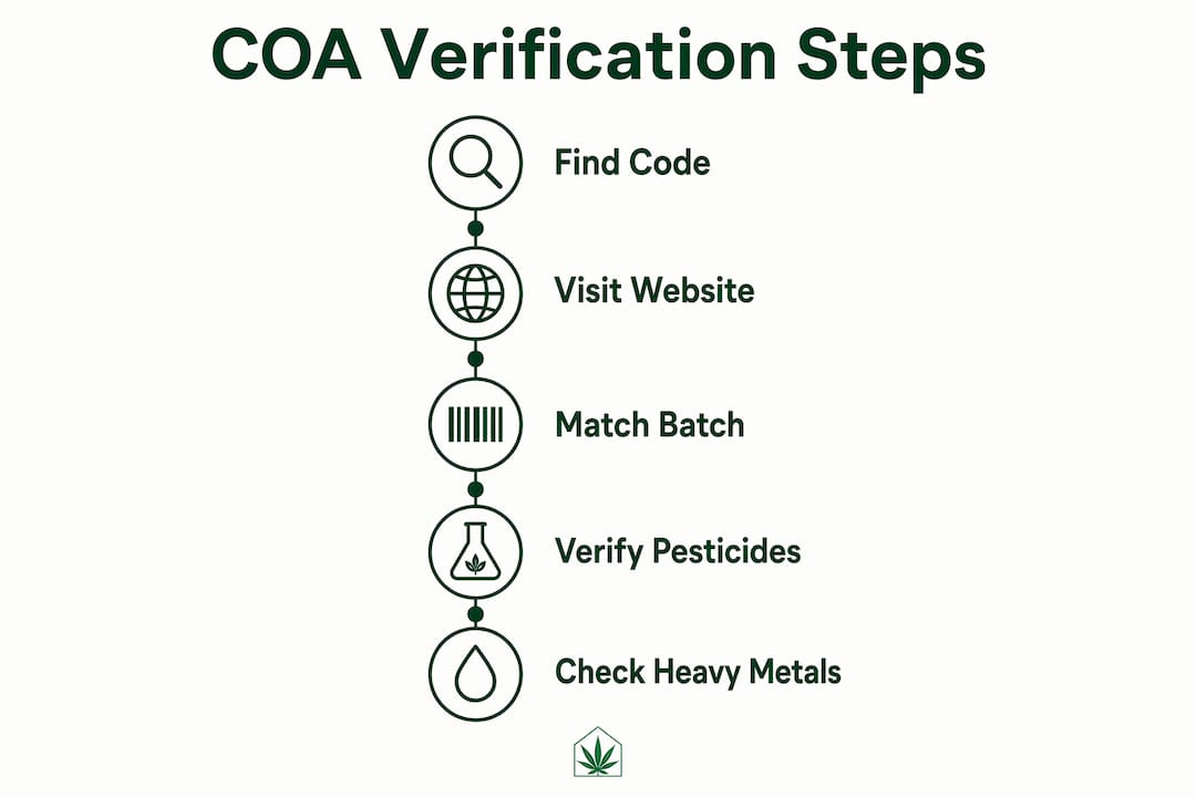 Infographic showing steps to verify Certificate of Analysis