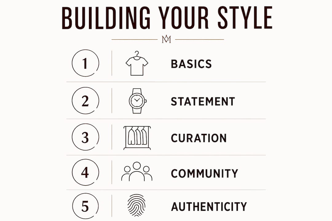 Infographic showing steps to build streetwear aesthetic