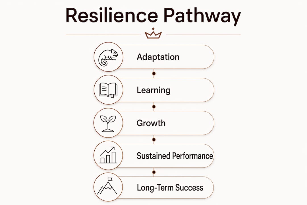 Infographic showing resilience stages for success