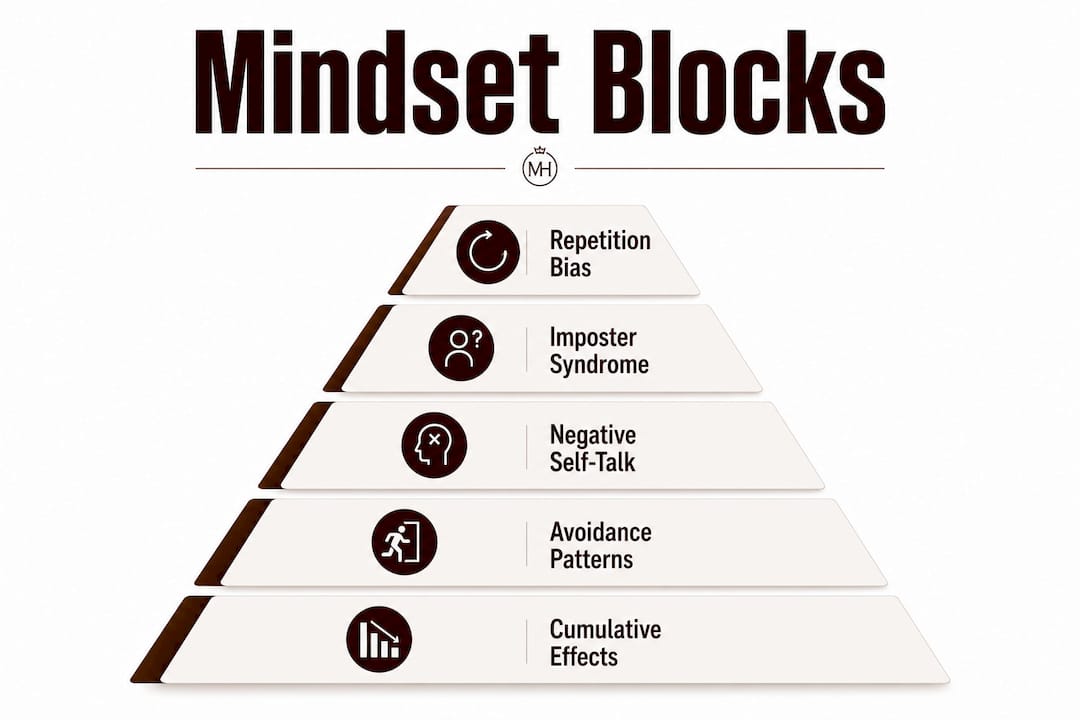 Infographic showing hierarchy of mindset blocks