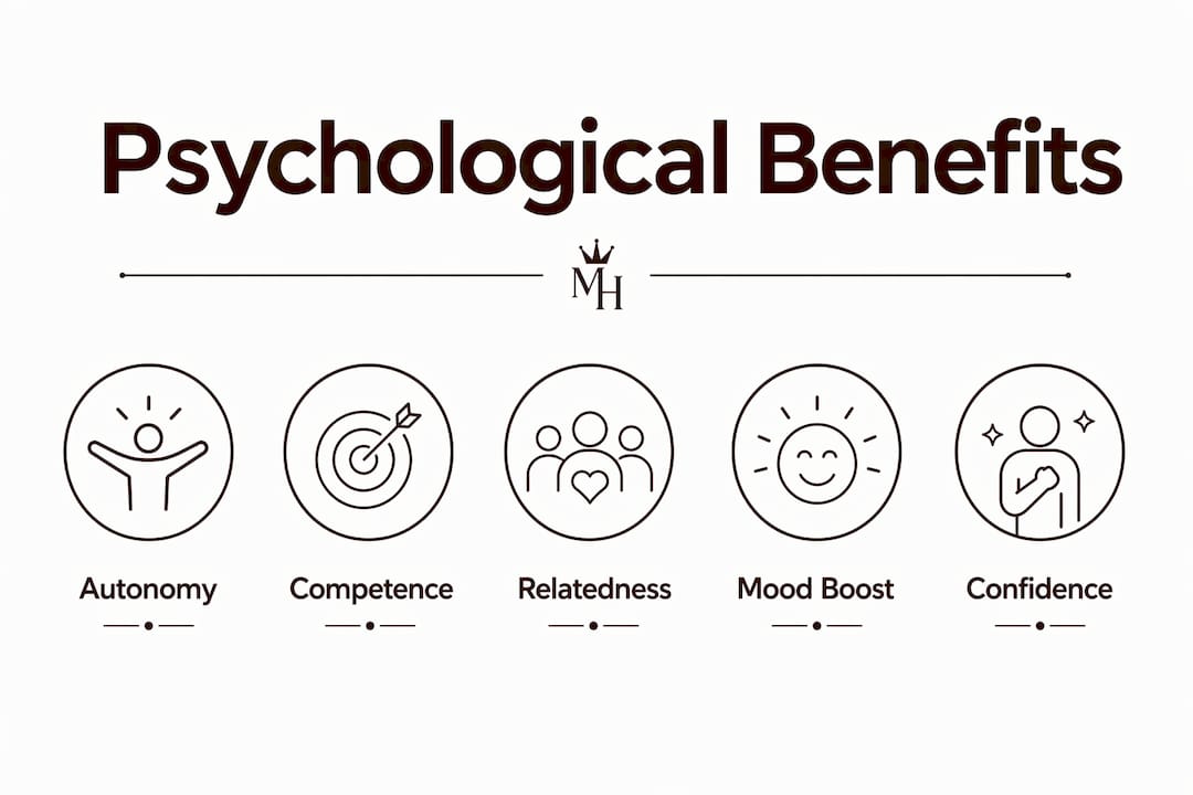 Infographic illustrating psychological benefits of self-expression