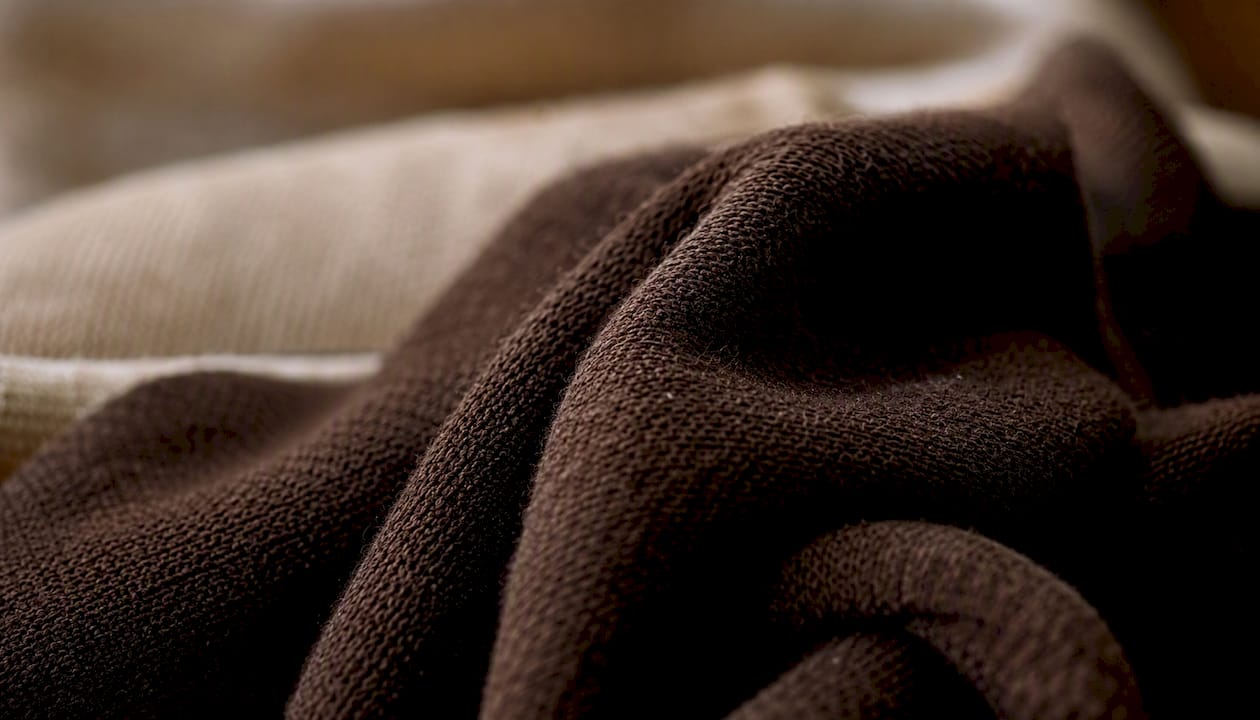 Close-up of cotton knit hoodie fabric texture