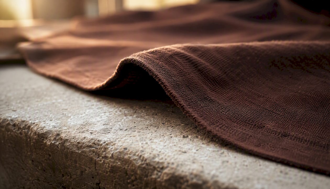 Close-up of heavyweight cotton fabric texture