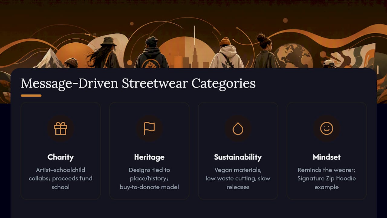 Diagram of message-driven streetwear categories