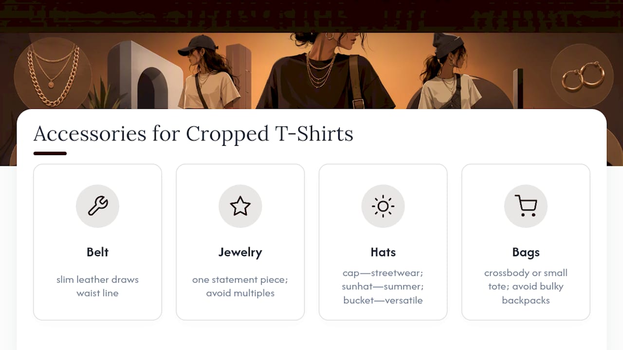 What Accessories Work Best With a Cropped T-Shirt? — overview diagram