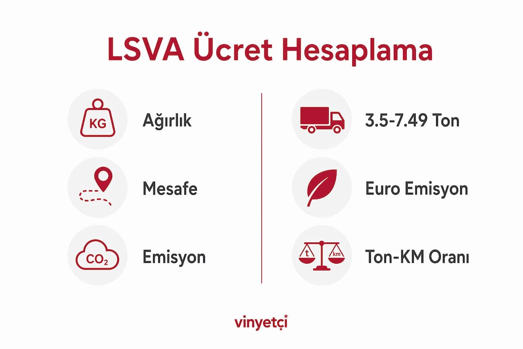 LSVA ücretlendirme kriterlerinin karşılaştırıldığı grafik