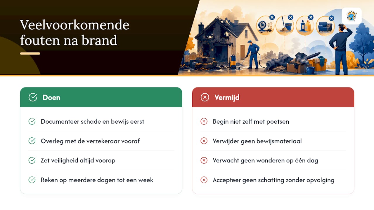 Wat leer je uit veelvoorkomende fouten na een brand? — overview diagram
