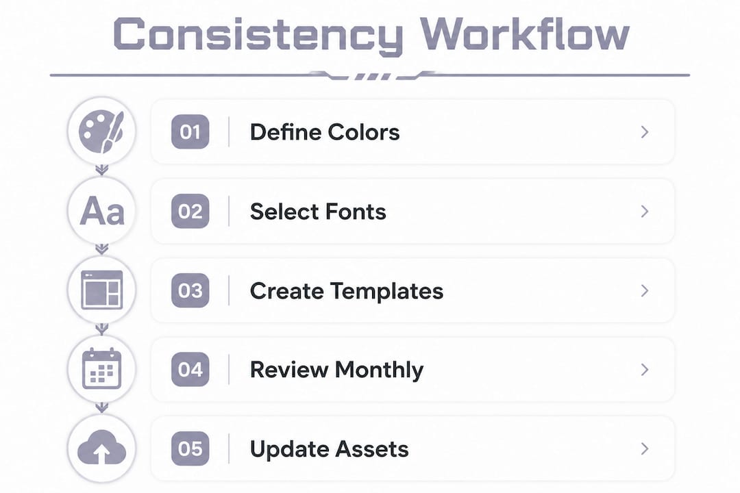 Infographic showing steps for overlay consistency workflow