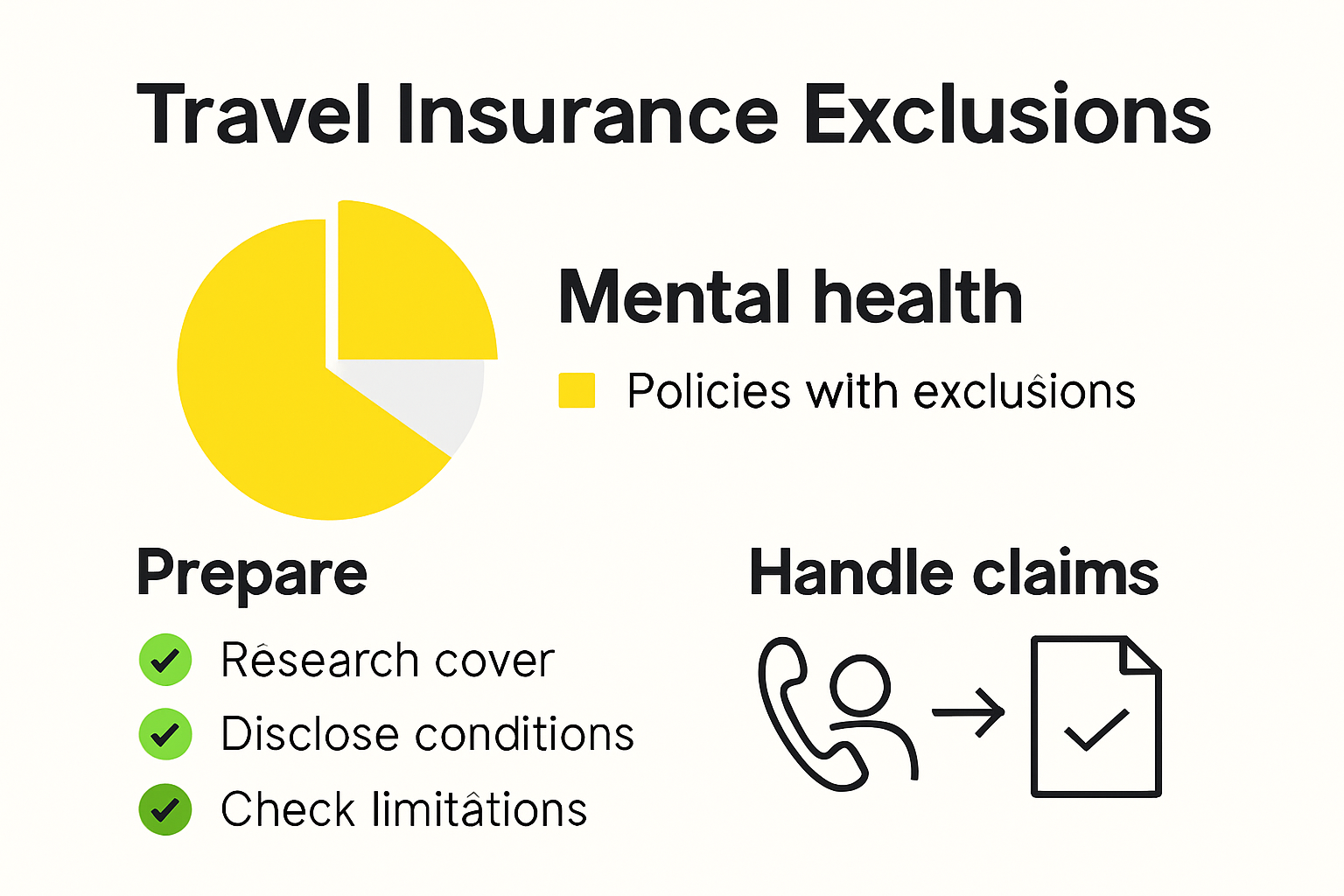 Common mental health travel insurance exclusions comparison chart