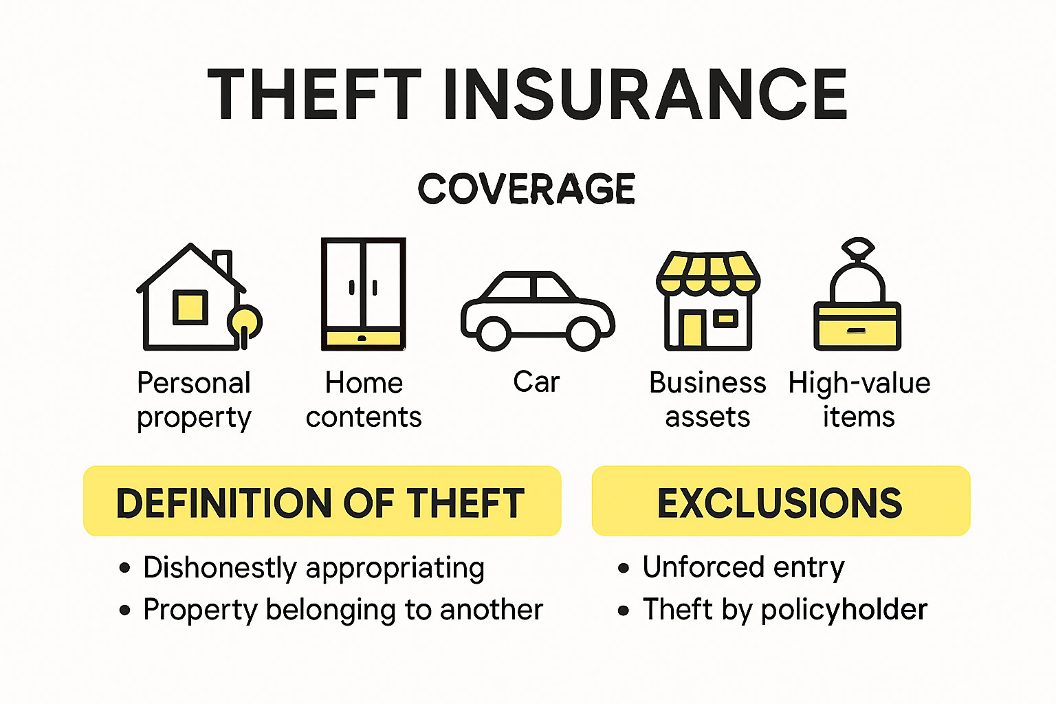 Visual guide to types and limits of theft coverage