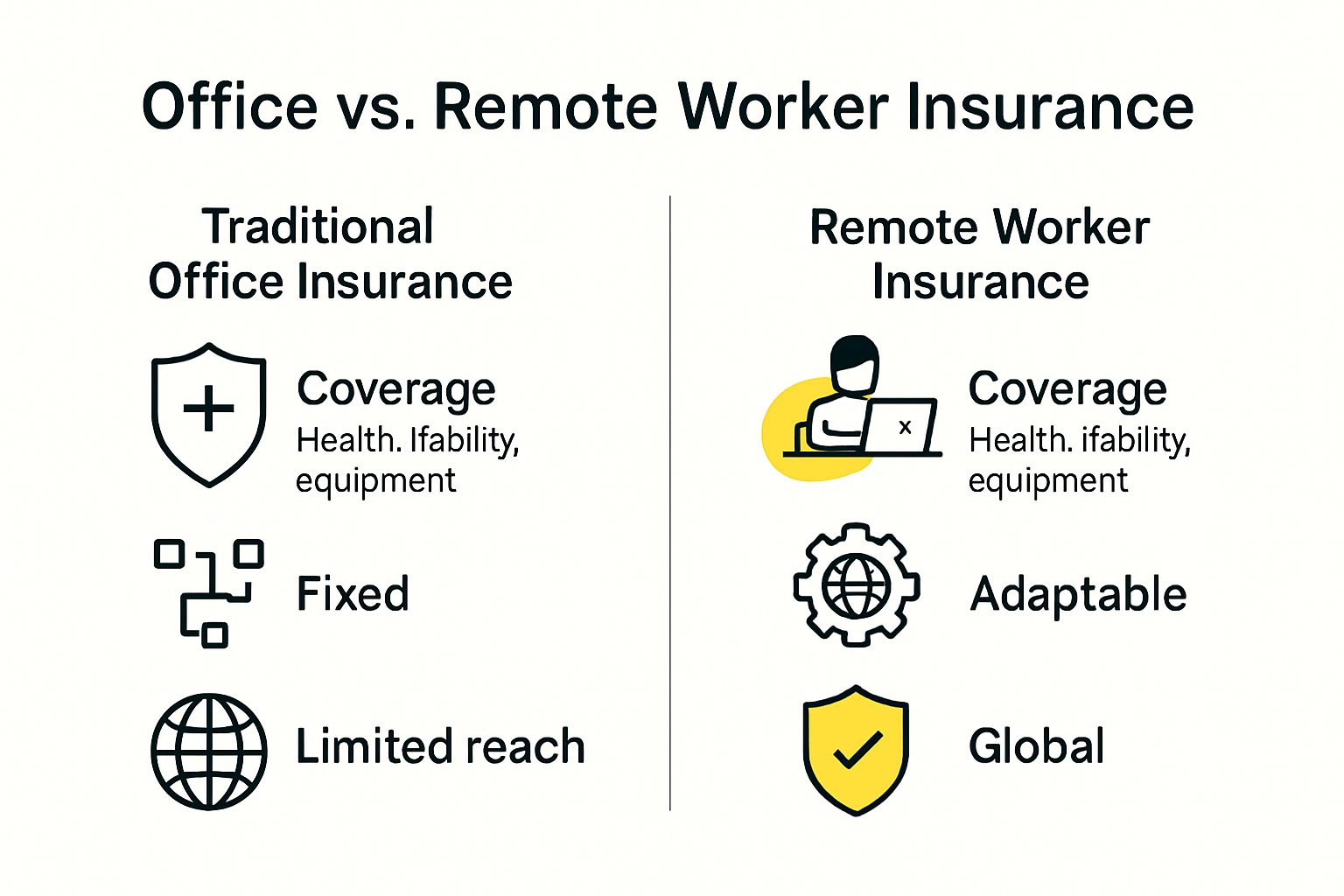 Infographic comparing remote worker and traditional insurance