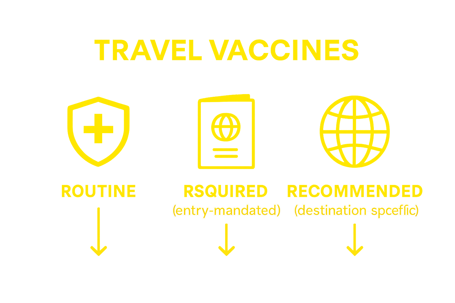 Infographic showing types of vaccines for travel
