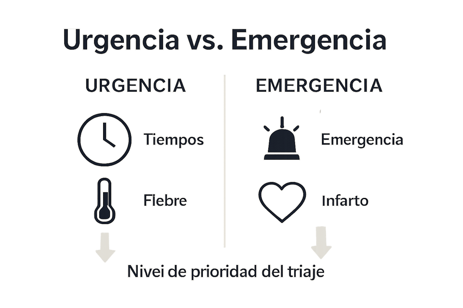 Infografía comparación urgencia y emergencia médica