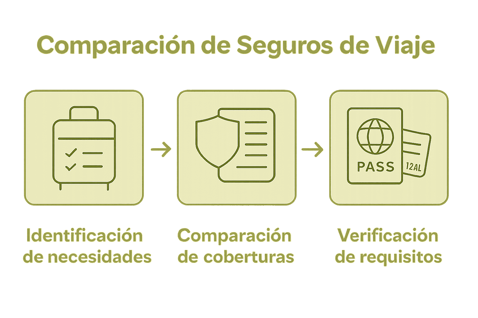 Infografía sobre cómo comparar seguros de viaje paso a paso