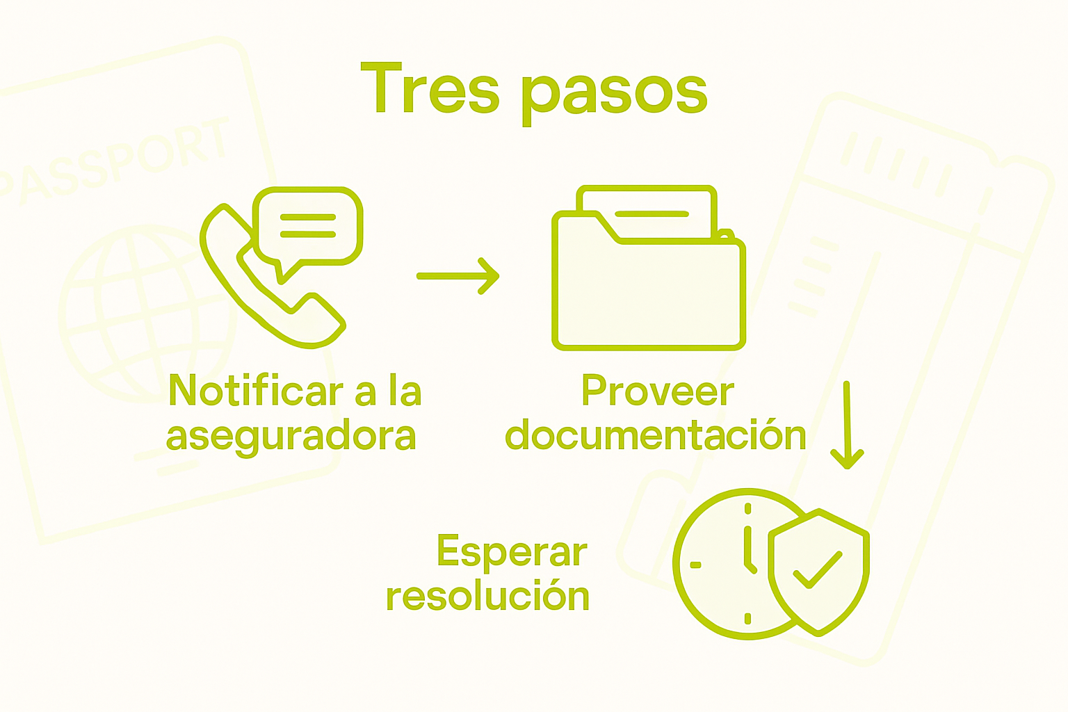 Infografía proceso reclamación seguro viaje