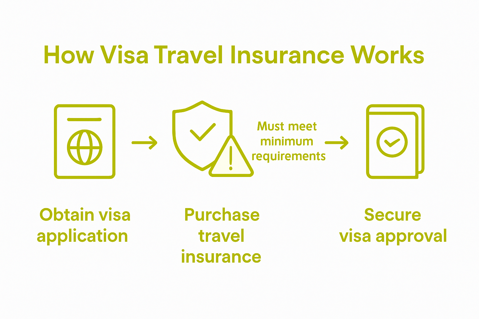 Steps in visa travel insurance process infographic