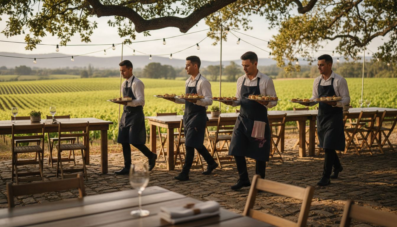 Caterers setting up Cape Winelands event