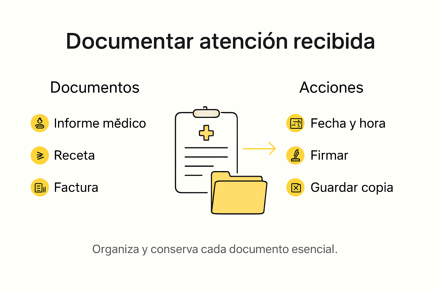 Infografía sobre cómo llevar un registro de la atención médica que recibes