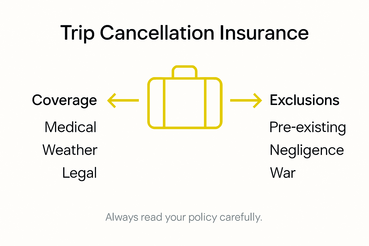 Infographic showing insurance coverage and exclusions
