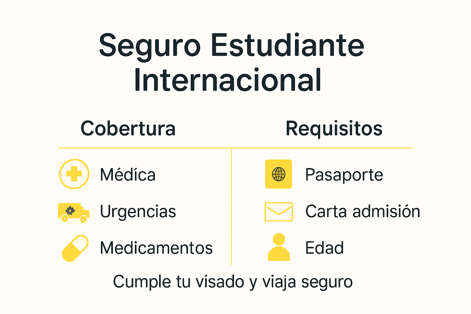Infografía sobre seguros internacionales: qué incluyen y qué necesitas para contratarlos