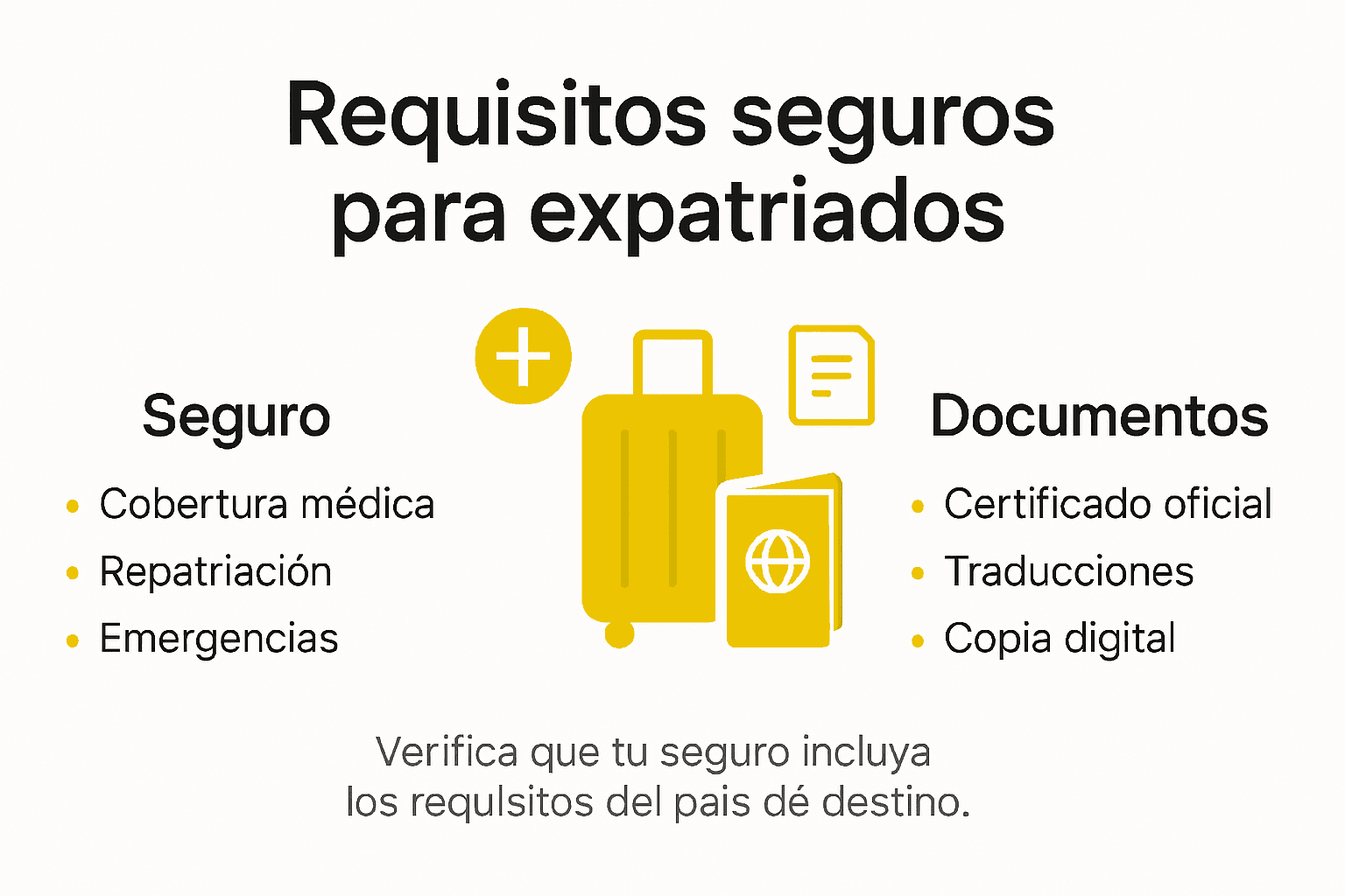 Guía visual sobre los requisitos de seguro para quienes viven en el extranjero