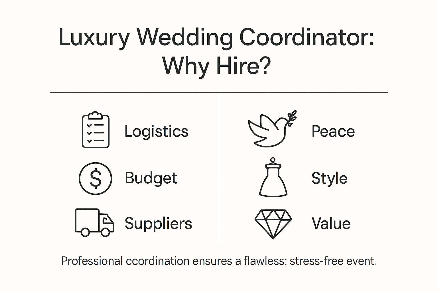 Infographic showing top luxury coordinator benefits