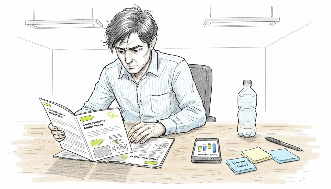 Client comparing insurance plan brochures