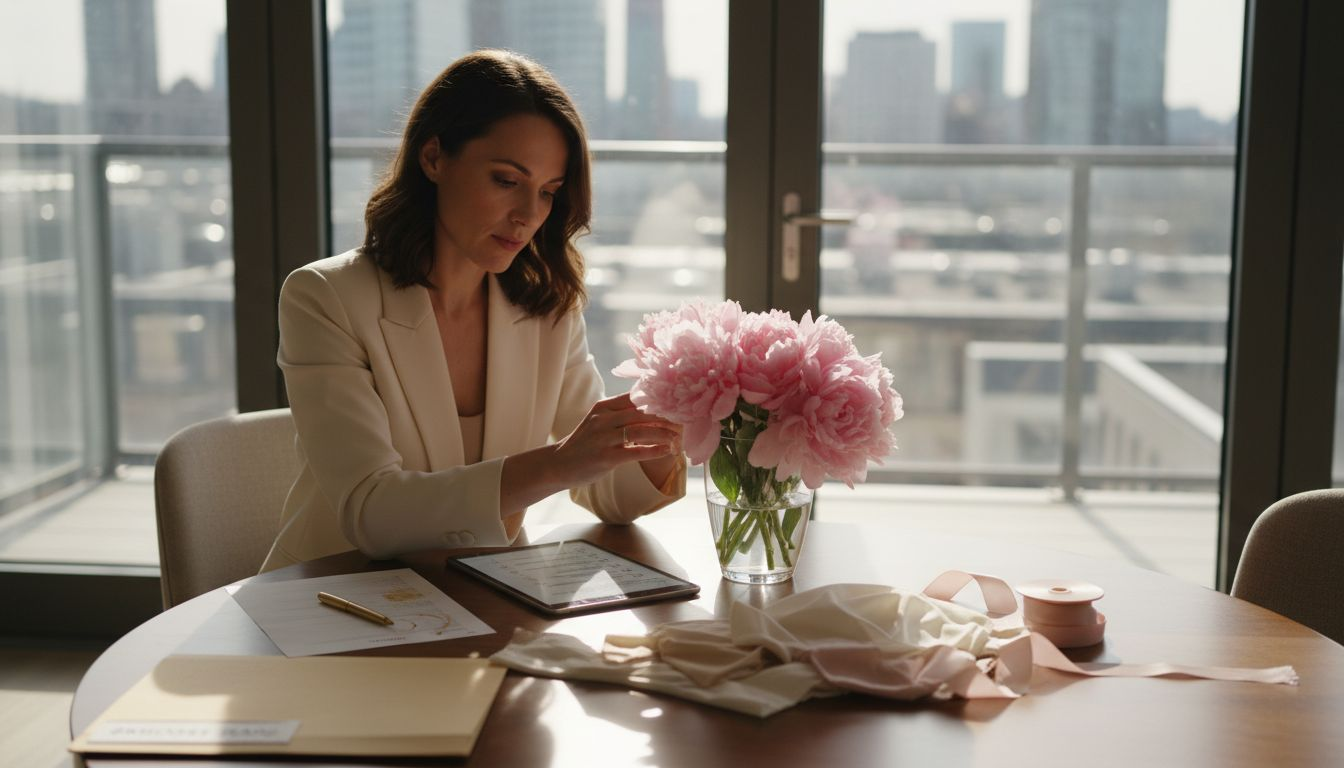 Wedding planner arranging luxury proposal details