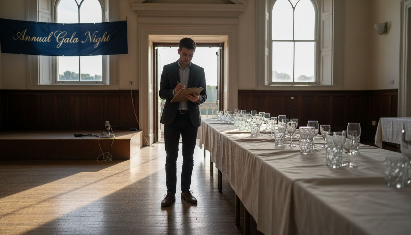 Coordinator preparing varied event types