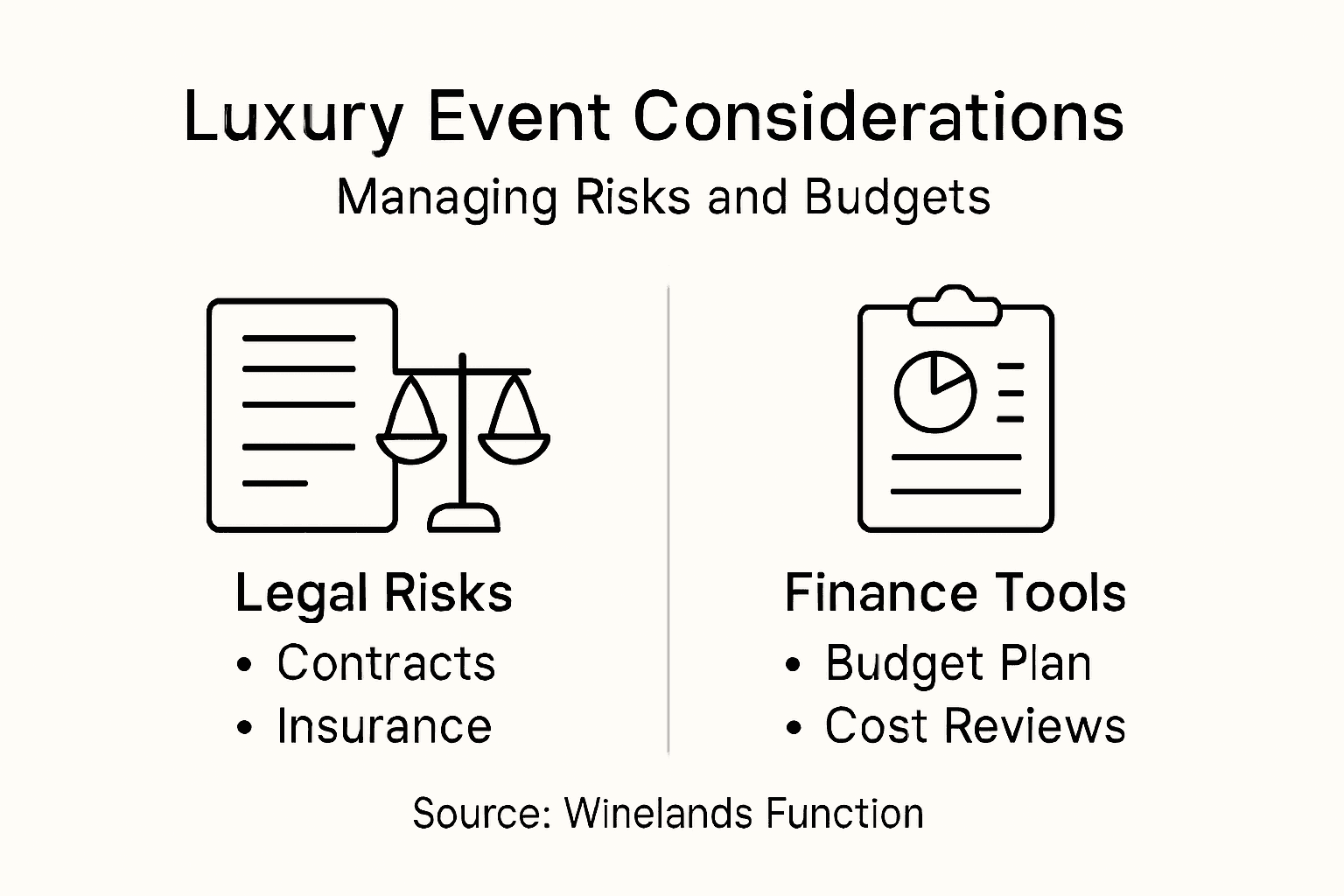 Infographic showing legal and financial event planning points