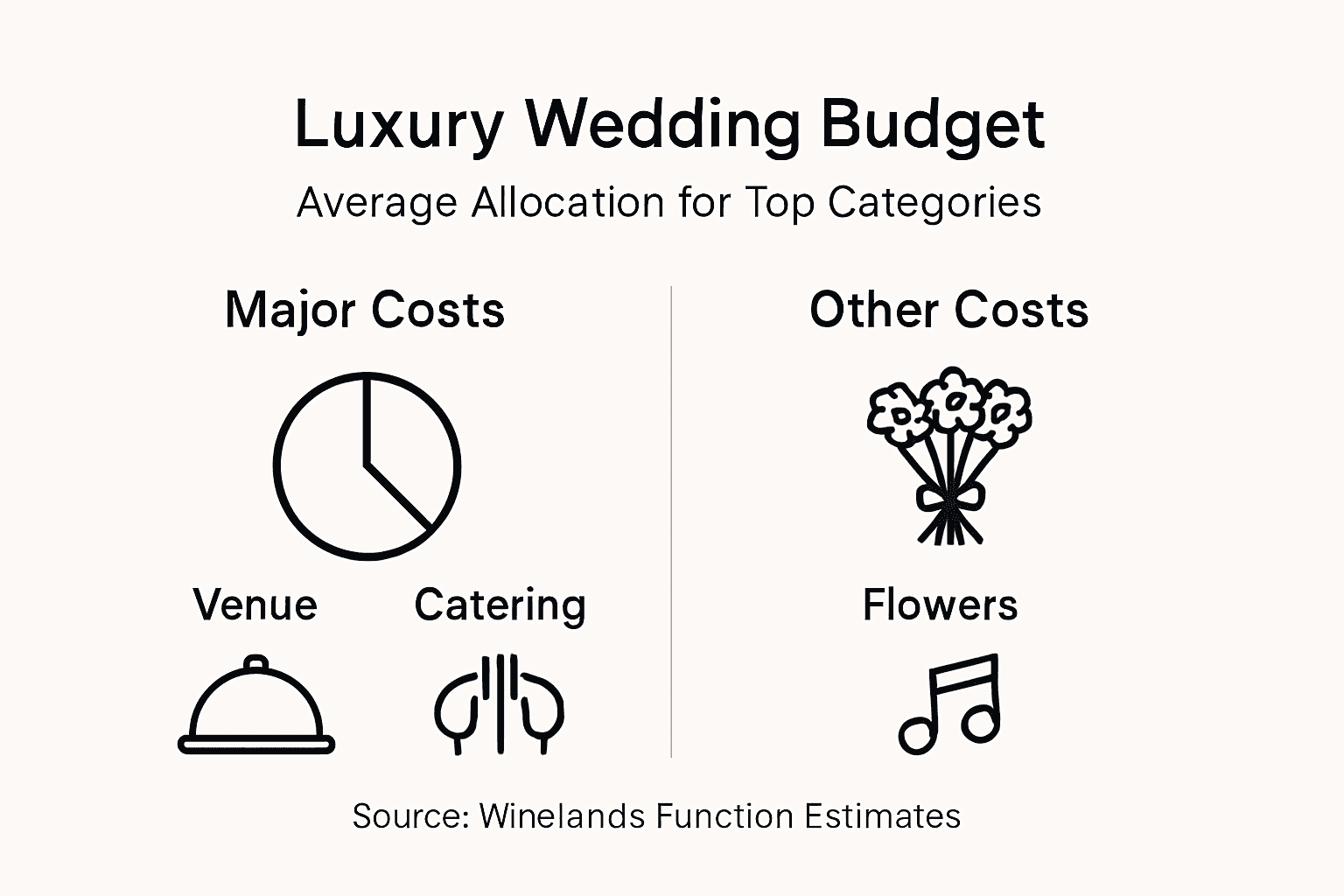 Infographic showing luxury wedding cost breakdown