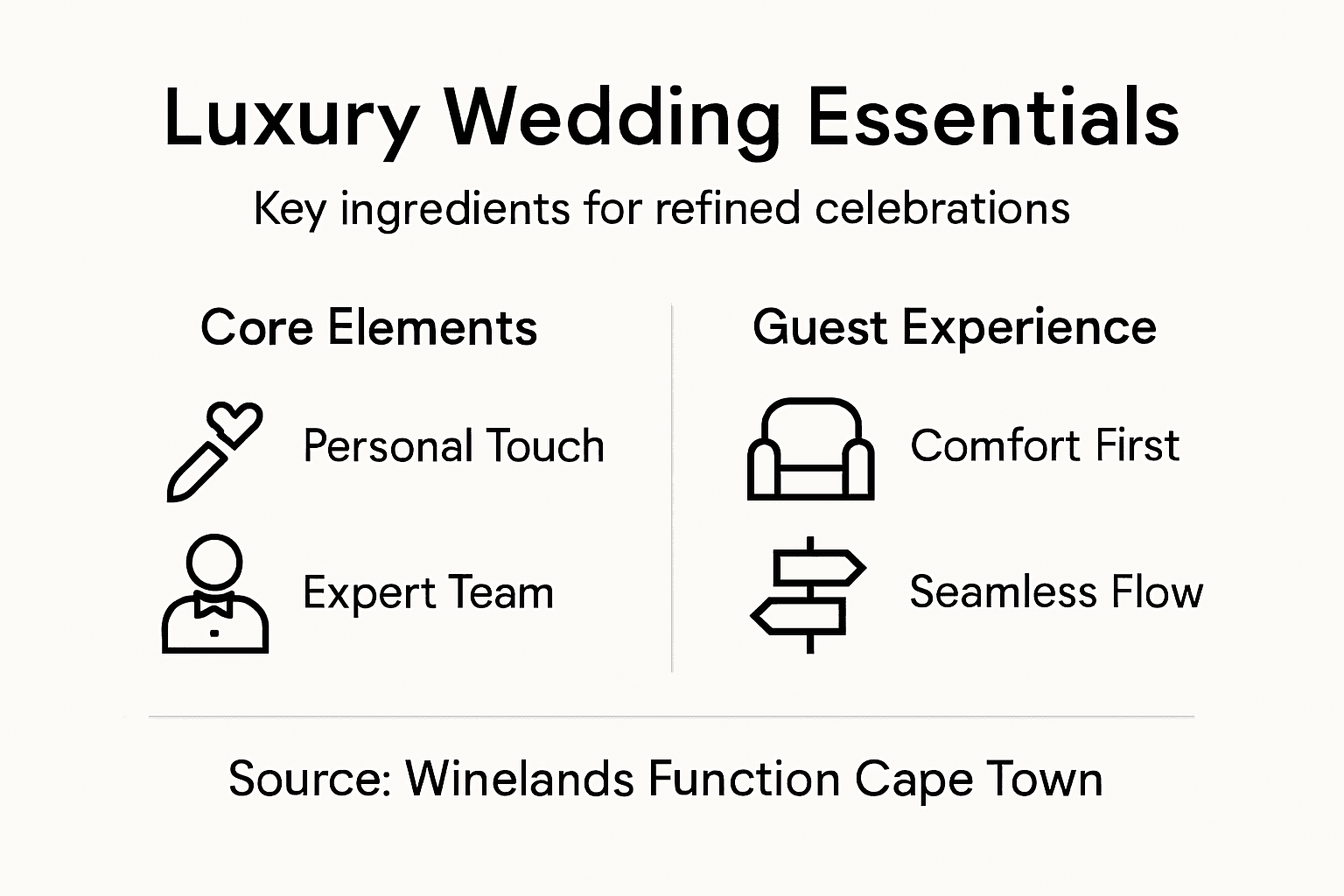 Infographic showing luxury wedding planning essentials