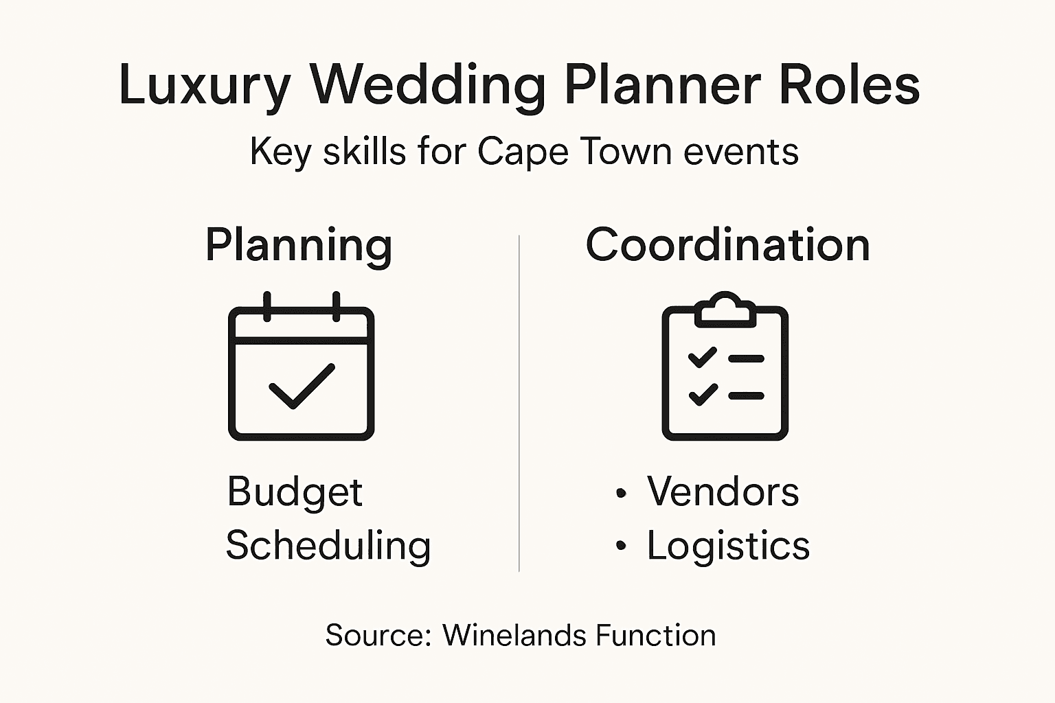 Infographic showing luxury planner responsibilities