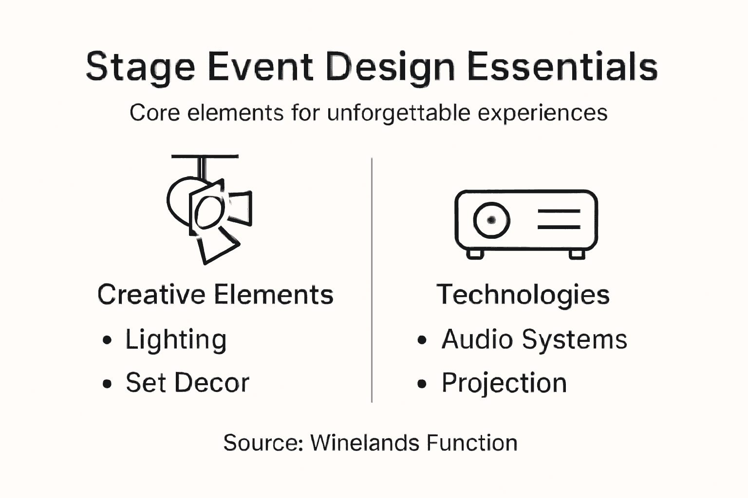 Infographic of stage event design essentials