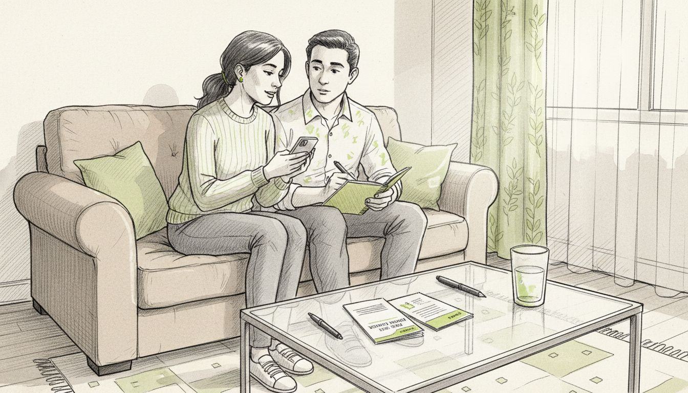 Una pareja española revisa sus seguros en Perú.