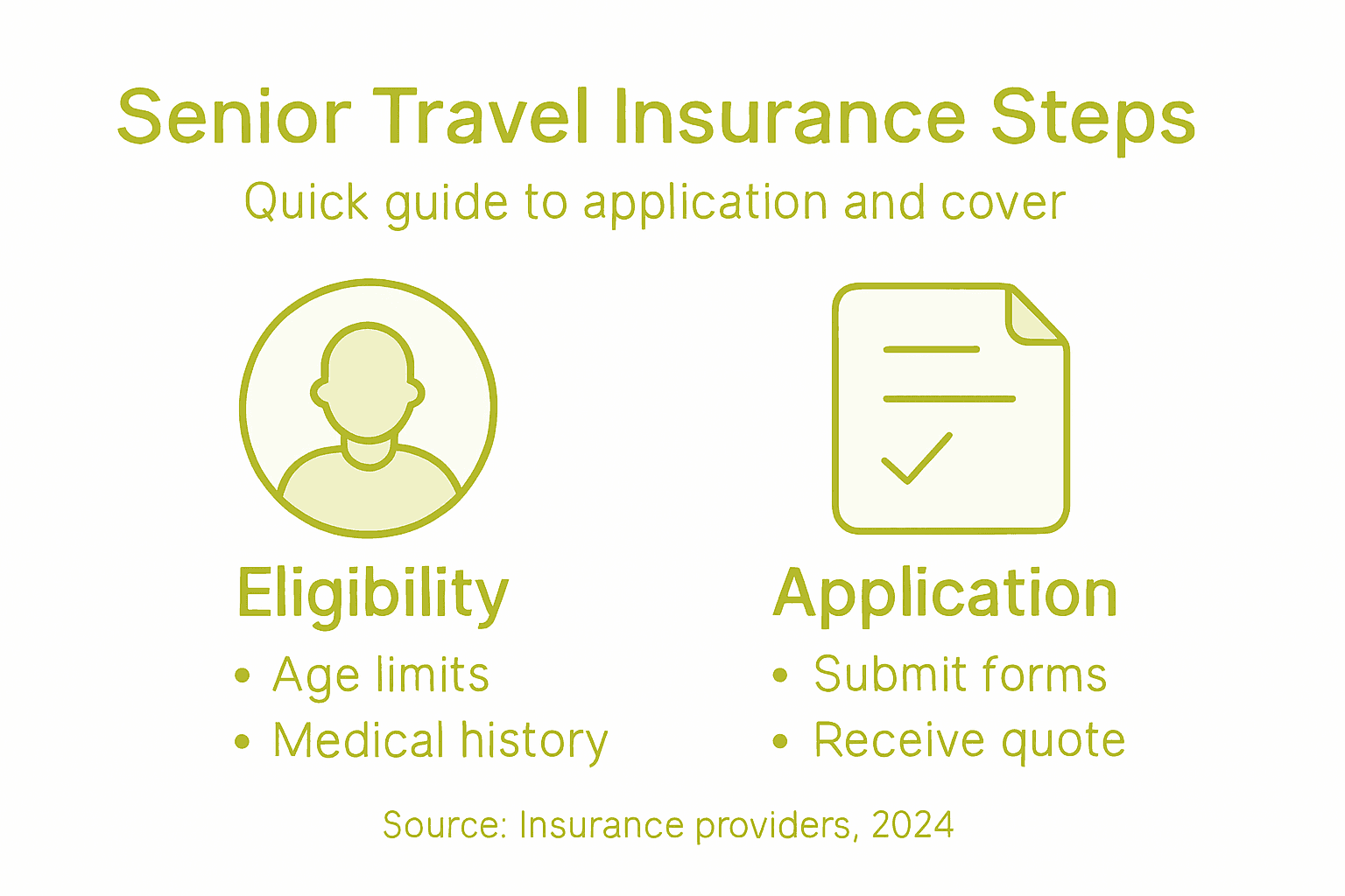 Infographic outlining senior insurance application steps