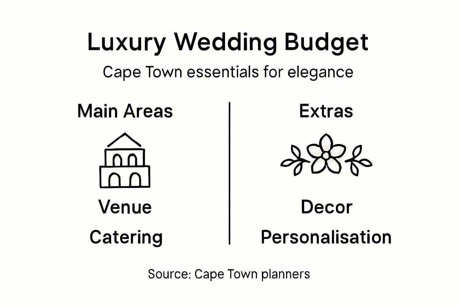 Infographic luxury wedding budget items