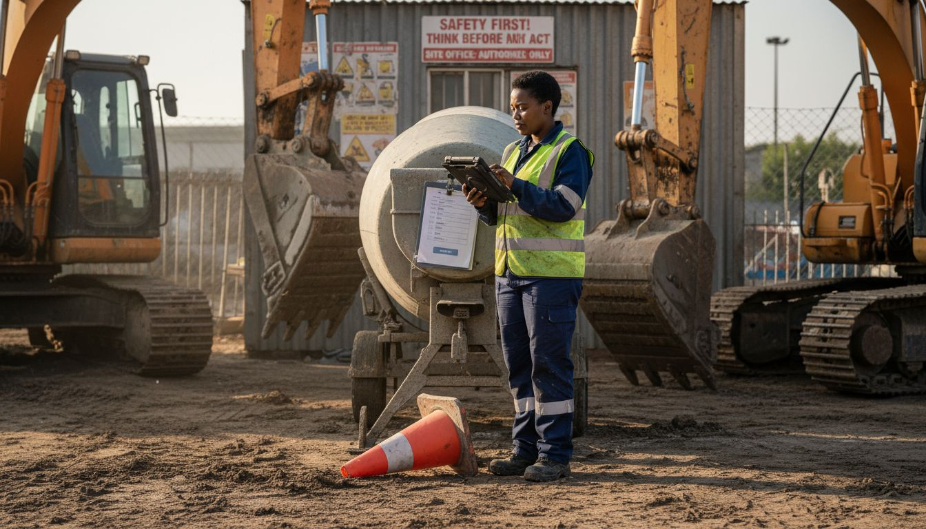 Worker logs plant equipment protection data