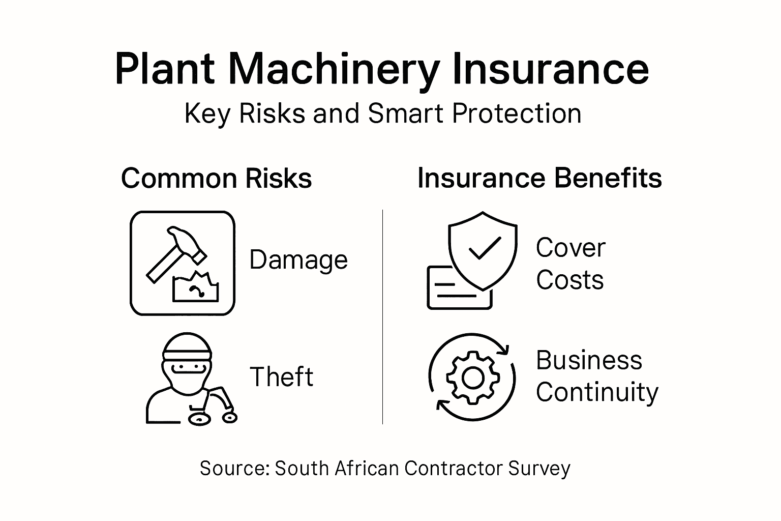 Infographic of machinery risks and insurance benefits