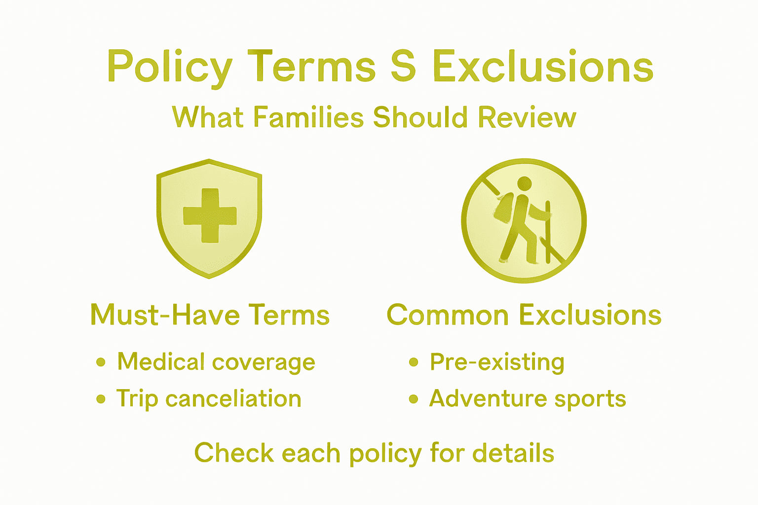 Infographic with key insurance terms and exclusions