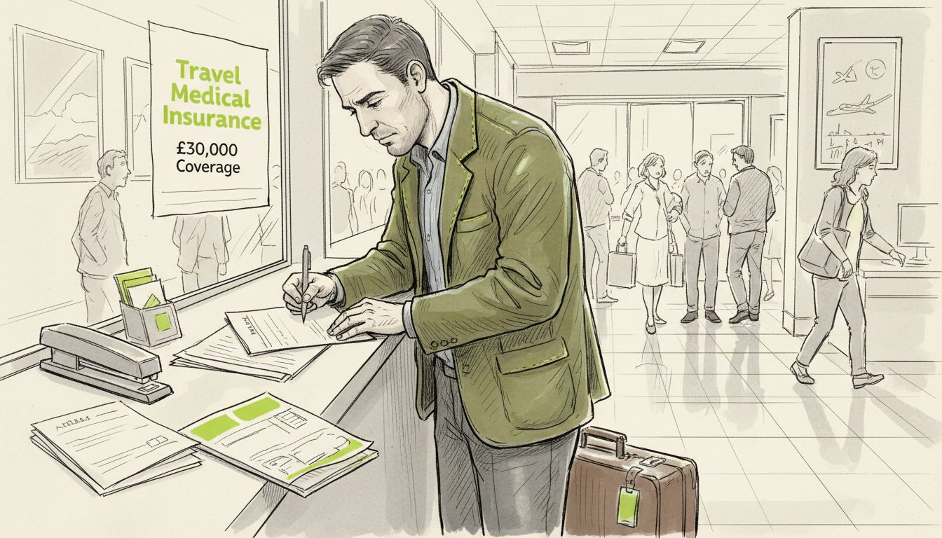Traveler buying Schengen medical insurance